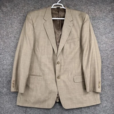 Blazer Gerald Austin Para Hombres 48 Largo Beige A Cuadros Super 100s Lana Abrigo Deportivo Chaqueta Foto 1 de 4