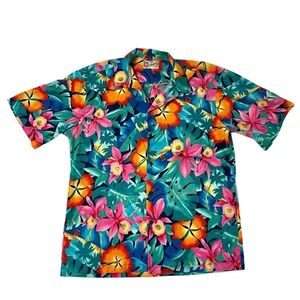 Hilo Hattie Colorful Floral Hawaiian Shirt Tropical Vacation Beach size XL - Picture 1 of 6