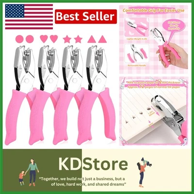 4-Piece Multipurpose Shape Hole Punch Set for Crafts & Organization - Image 1 of 4