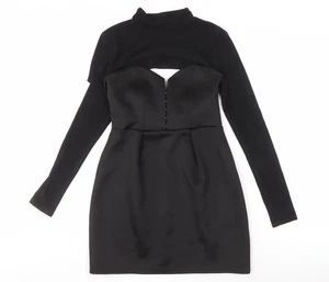 ASOS Women's Black Bodycon Short Dress Size 10 - Picture 1 of 12