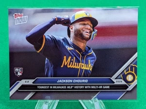 Jackson Chourio RC 2024 Topps Now Youngest Multi-HR 533 Brewers - Picture 1 of 2