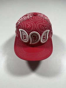 Cappello Leader Berretto Fitted Uomo XL Rosso Bandana Paisley Ricamato Streetwear - Foto 1 di 10
