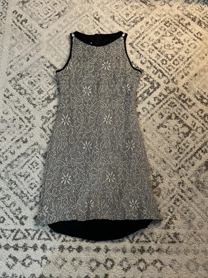 Mini Vestido Vintage Betsy & Adam By Jaslene Floral Encaje Sobre Negro Elegante Talla 4 Foto 1 de 4