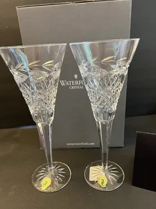 Waterford Crystal Flute Pair 9 oz “Live A Crystal Life” NIB Made In Ireland - Picture 1 of 6