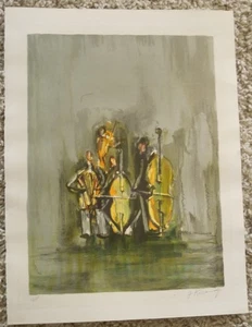 Hand Signed Joseph Kossonogi Artist Proof of "Orchestra" ~ Rare Estate Find - Bild 1 von 6