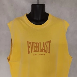 Everlast Sleeveless Shirt XXL Yellow Tattered Worn Holes Clean - Picture 1 of 5