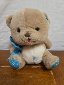 Applause Wallace Berrie Toby Teddybär hellbraun blau gepunktet Plüschtier Stofftier 7 - Bild 1 von 4