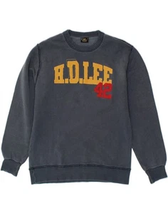LEE Boys Graphic Sweatshirt Jumper 11-12 Years Medium Navy Blue Cotton BI01 - Picture 1 of 3