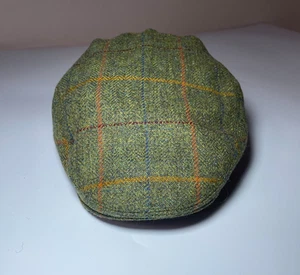 Gorra plana Samuel Windsor verde tweed 100 % lana a cuadros hiedra sombrero de noticiero talla M - Imagen 1 de 7