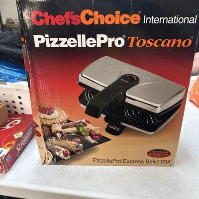 Chefs Choice International Pizzelle Pro Express Bake Toscano Maker Modelo 834 - Imagem 1 de 4