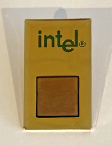 Vintage Intel goldfarbene Souvenir Geschenk Anstecknadel B3 - Bild 1 von 3