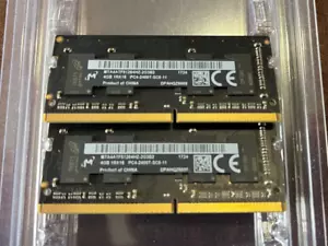 Micron 8GB 2x4GB RAM Memory Kit 1Rx16 PC4-2400T-SC0-11 MTA4ATF51264HZ-2G3B2 - Picture 1 of 1
