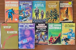10 Vintage Harry Harrison Sci-Fi Book Bundle 8 Paperback & 2 hardcover Books - Picture 1 of 6