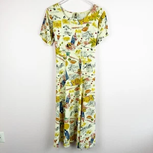 tori richard dress size XL multi color hawaiian cocktail tropical print vintage - Picture 1 of 8