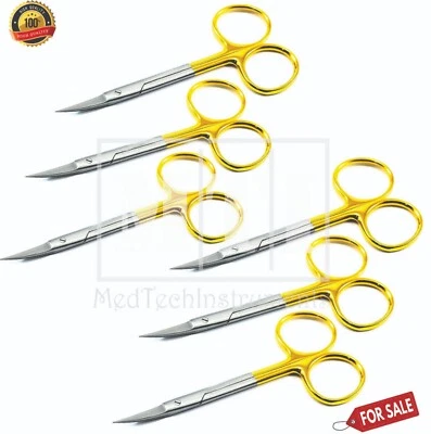 6x Tijeras TC Iris Punta Curvada Quirúrgica Tijeras de Vendaje Dental 11,5 cm Alemania Foto 1 de 3