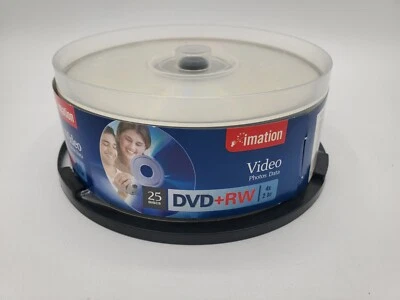 DVD Rewritable Media DVD+RW 8x 4.70 GB 2 Hr Spindle 25-Pack - NEW (READ) - Image 1 of 3