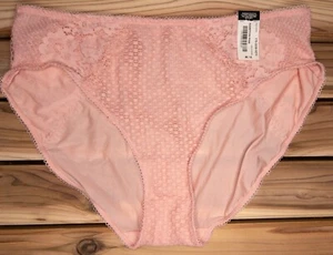 NWT Pink Lace & Satin Hi-Cut Panty Size 6 M by Ambrielle - Picture 1 of 3
