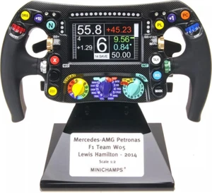 STEERING WHEEL MERCEDES AMG PETRONAS F1 TEAM W05 LEWIS HAMILTON 2014 in 1:2 sc - Picture 1 of 2