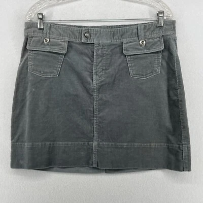 PATAGONIA Skirt 10 M Corduroy Mini Straight Pencil Stretch Organic Cotton Gray - Image 1 of 4