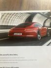 Oryginalny magazyn Porsche 911 Carrera GTS 991 reklama męska jaskinia sztuka ścienna retro A4