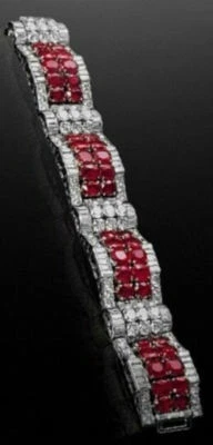 Solid 925 Sterling Silver Round Baguette New Bracelet Jewelry Women Party Gft  - Image 1 of 2