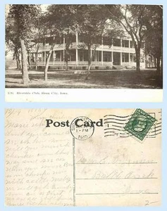 Riverside Club Gebäude Sioux Stadt Iowa um 1909 Postkarte Architektur - selten - Bild 1 von 1