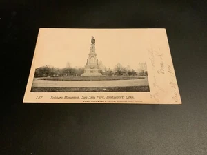 Bridgeport, Conn. ~ Soldiers Monument -Sea Side Park - Early Antique Postcard - Picture 1 of 2
