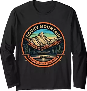 Vintage Rocky Mountain Shirt Colorado National Park Graphic Long Sleeve T-Shirt - Picture 1 of 8