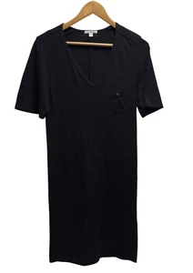 Standard James Perse Damen Größe 2 (Medium) V-Ausschnitt schwarz S/S T-Shirt Kleid USA - Bild 1 von 5
