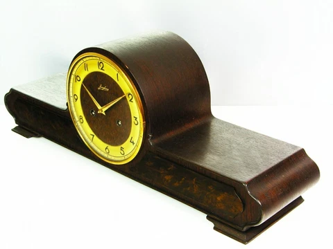 JUNGHANS PURE  ART DECO  CHIMING MANTEL CLOCK  BLACK FOREST Cover