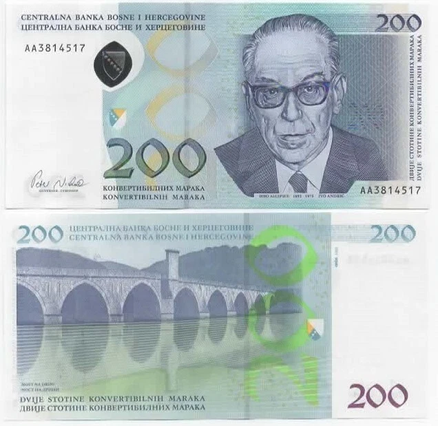 Bosnia 200 Convertible Marka 2002 UNC Foto 1 de 1