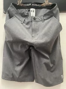 Under Armour Youth Boys Amphibious Golf Water Shorts Carbon Heather -Sz18 - Picture 1 of 7
