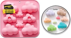 Cute Ice Cube Trays Silicone Cloud Chocolate Mold Wax Melt Molds Easy Release Ic - Picture 1 of 3