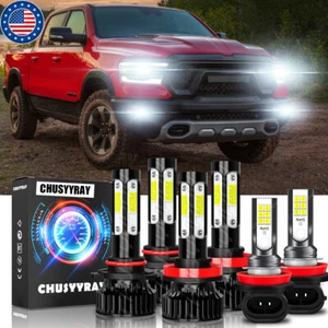 Para For 2019 2020 2021 Ram 1500 2500 3500 faro LED alto/bajo + luz antiniebla - Foto 1 di 12
