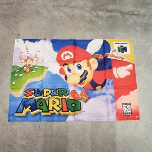 Tapiz de bandera de pared Super Mario 64 2 x 3 pies, N64 - Imagen 1 de 9