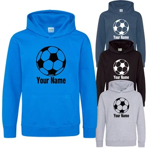 Childs Hoodie Football Hoodie Personalised Kids Hoody Custom Hoody Boys Girls - Picture 1 of 7