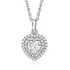 1.00 Ct. T.W. Moissanite Heart Pendant Necklace In Sterling Silver. 18 Inches