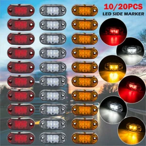 Casa rodante Amber blanco rojo LED remolque para carros camioneta RV ovalado 2,5" luces marcadoras laterales - Imagen 1 de 17
