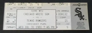 Frank Thomas HOF Home Run Full Mint Unused Ticket 1991 White Sox vs Rangers - Bild 1 von 2