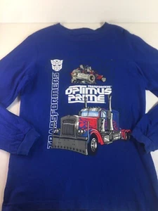 RARE 2007 Hasbro TRANSFORMERS Optimus Prime Puffy Graphic L/S Tee Youth XL VTG - Picture 1 of 7