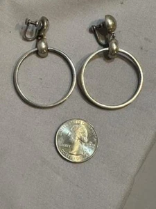 Loop Ohrringe Schraubverschluss Mexiko gemarkt Silber - Bild 1 von 2