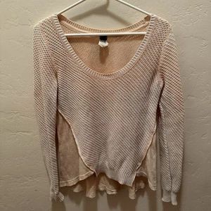 We The Free Waffelstrick Pullover gewellt Boho creme/orange Borte Damen Gr. XS - Bild 1 von 11