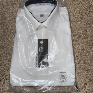 Van Heusen Oberhemd Herren 17,5-34/35 weiß Regular Fit bügelfrei Lux Satin - Bild 1 von 7