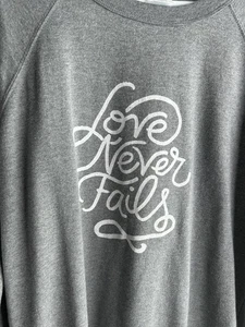 Delta Fleece, Damen Gr. Large, grau, Langarm Sweatshirt, Love Never Fails - Bild 1 von 6