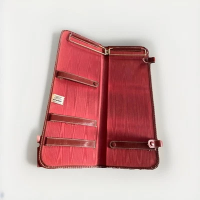 Винтажный путешествий галстук чехол перевозчик воловья кожа сделано в США кожаный застежки - Изображение 1 из 4