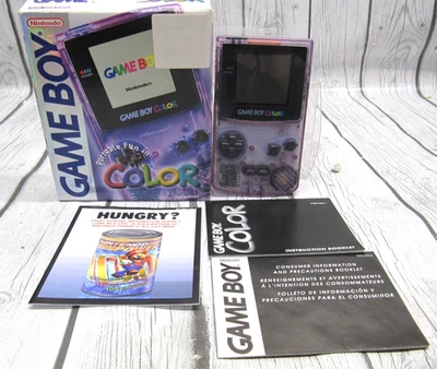 Sistema portátil Nintendo Gameboy color GBC púrpura atómico CGB-001 completo en caja Foto 1 de 4