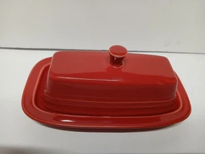 Fiestaware Zinnober 1/4 Pfund bedeckt Butterdose - Bild 1 von 6