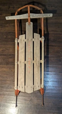 Vintage/Antique "Lightning Guide" Wooden Snow Sled - Image 1 of 4