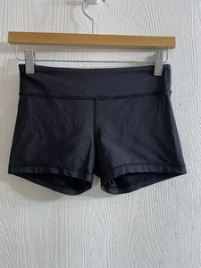 Ivivva Lululemon Rhythmic black dance bike Cheer volleyball Shorts Girls Sz 12 - Picture 1 of 3