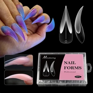 False Nails for UV Gel and Acrylic - 140 Count Natural Curved Eagle Hooks - Picture 1 of 13